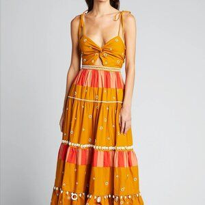 Ulla Johnson Kali Shell-Embellished Poplin Dress, XS